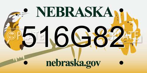 516G82 Nebraska License Plate