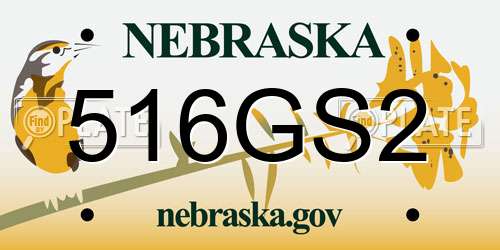 516GS2 Nebraska License Plate