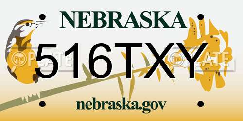 516TXY Nebraska License Plate