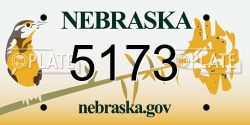5173 Nebraska License Plate