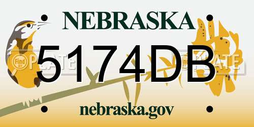 5174DB Nebraska License Plate