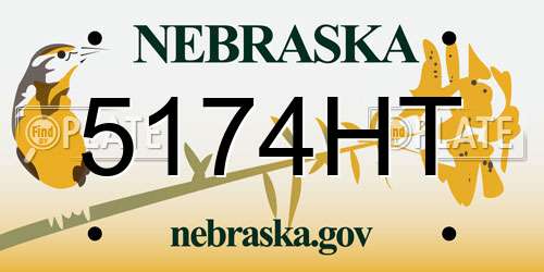 5174HT Nebraska License Plate