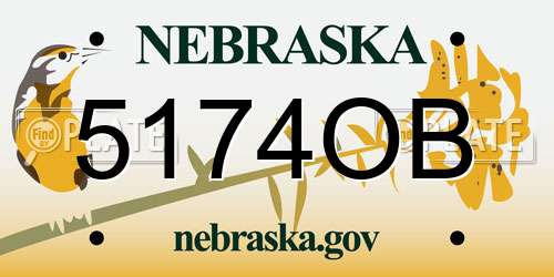 5174OB Nebraska License Plate