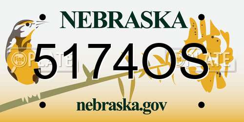 5174OS Nebraska License Plate