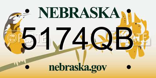 5174QB Nebraska License Plate