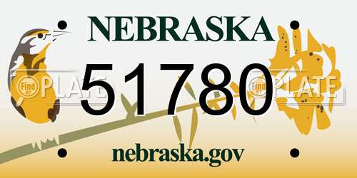 51780 Nebraska License Plate