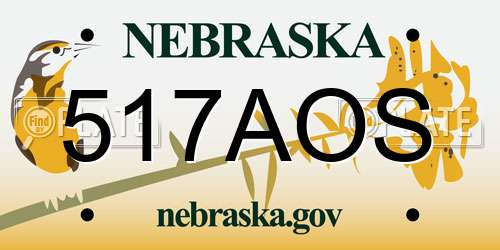 517AOS Nebraska License Plate