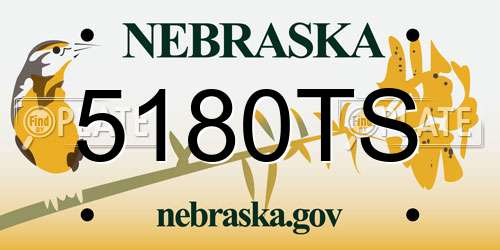 5180TS Nebraska License Plate