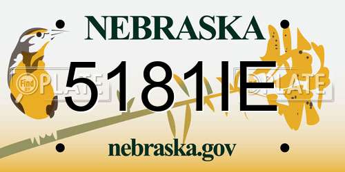 5181IE Nebraska License Plate