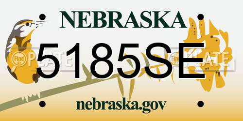 5185SE Nebraska License Plate