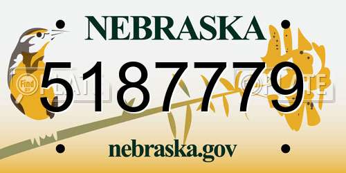 5187779 Nebraska License Plate