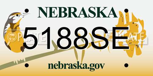 5188SE Nebraska License Plate