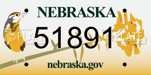 51891 Nebraska License Plate