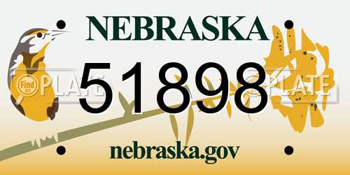 51898 Nebraska License Plate