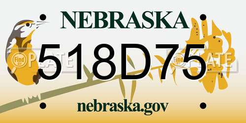 518D75 Nebraska License Plate