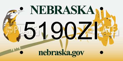 5190ZI Nebraska License Plate