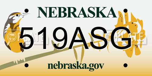 519ASG Nebraska License Plate