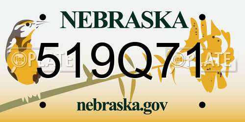 519Q71 Nebraska License Plate