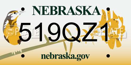 519QZ1 Nebraska License Plate