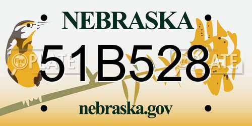51B528 Nebraska License Plate