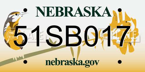 51SB017 Nebraska License Plate