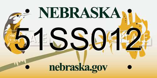 51SS012 Nebraska License Plate