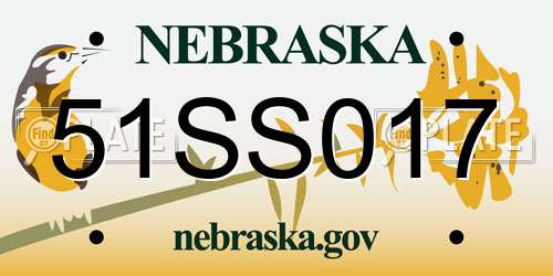 51SS017 Nebraska License Plate