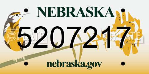 5207217 Nebraska License Plate
