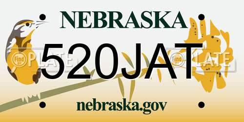 520JAT Nebraska License Plate