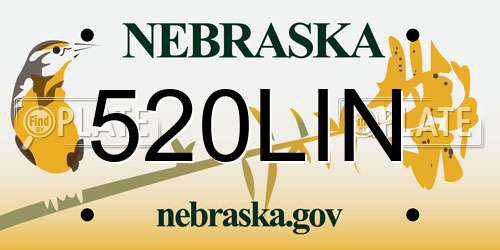 520LIN Nebraska License Plate
