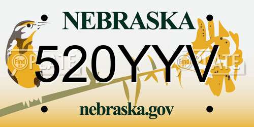 520YYV Nebraska License Plate
