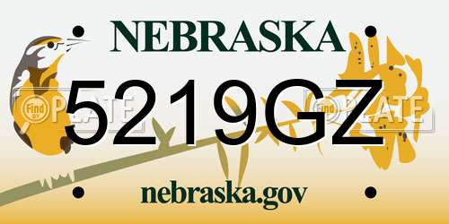 5219GZ Nebraska License Plate