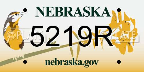 5219R Nebraska License Plate