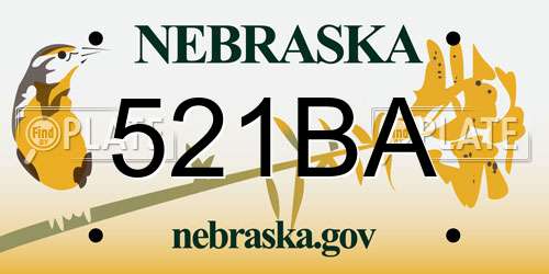 521BA Nebraska License Plate