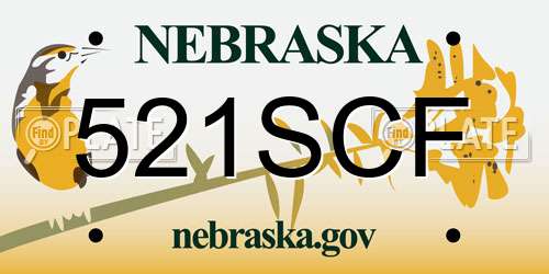 521SCF Nebraska License Plate