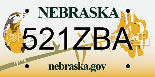 521ZBA Nebraska License Plate