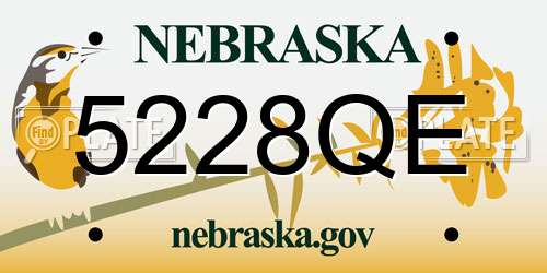 5228QE Nebraska License Plate