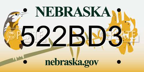 522BD3 Nebraska License Plate