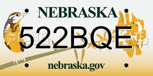 522BQE Nebraska License Plate