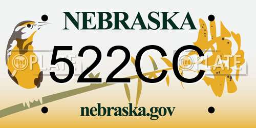 522CC Nebraska License Plate