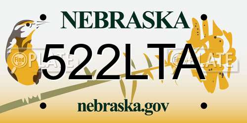 522LTA Nebraska License Plate