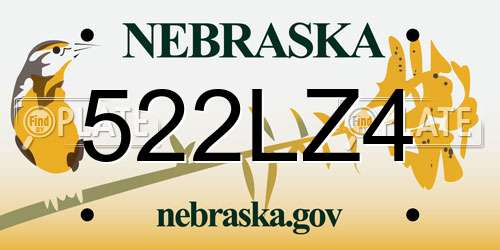 522LZ4 Nebraska License Plate