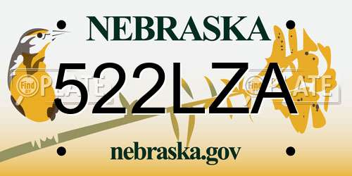 522LZA Nebraska License Plate