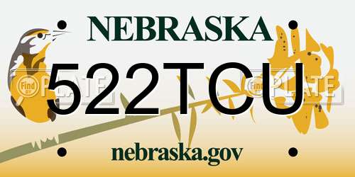 522TCU Nebraska License Plate