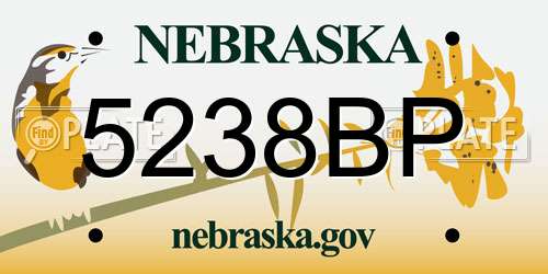 5238BP Nebraska License Plate