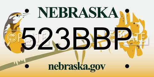 523BBP Nebraska License Plate