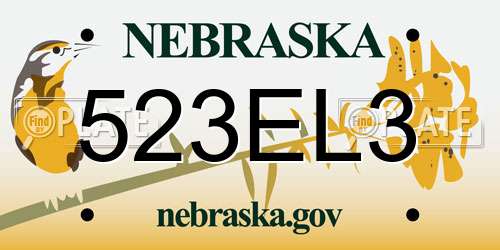 523EL3 Nebraska License Plate