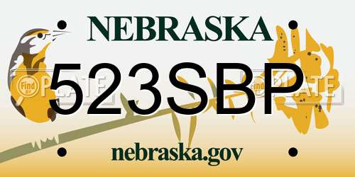 523SBP Nebraska License Plate