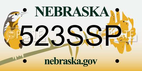 523SSP Nebraska License Plate