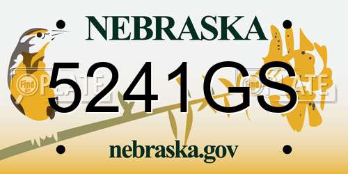 5241GS Nebraska License Plate